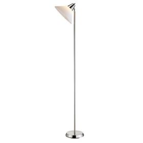 Floor Lamp, Contemporary Swivel with Bowl Shade in Satin Steel Finish