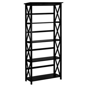 Bookcase, Tall 5-Tier  in Black Wood Finish