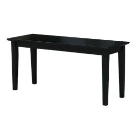 Bench, Solid Wood Entryway Accent in Black Finish