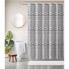 Shower Curtain, 72-inch Polyester with Black White Scandinavian Chevron Pattern