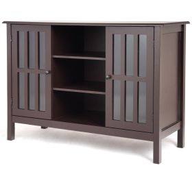 Storage Cabinet, Brown Wood 43-inch TV Stand  Console Table