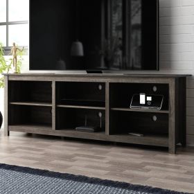 TV Stand, 70-inch Dark Brown Wood Entertainment Center for TV up to 78-inch