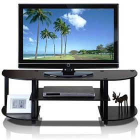 TV Stand Entertainment Center, Espresso & Black - Fits up to 42-inch TV