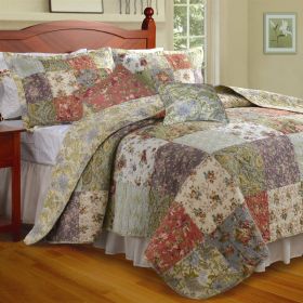 Quilt Set, Full/Queen size 100% Cotton Floral Paisley Reversible