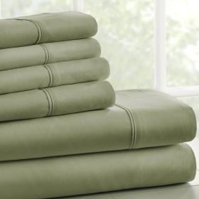 Sheet Set, Full Size Sage 6 PCS Soft Wrinkle Resistant Microfiber/Polyester