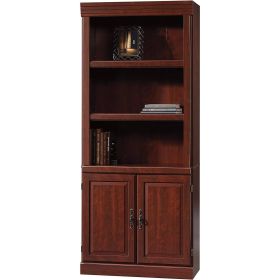 Bookcase, 71-inch High 3-Shelf Wooden with Storage Drawer in Cherry Finish