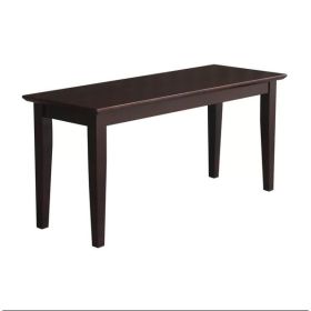 Wood Entryway Accent Bench in Java Brown Finish
