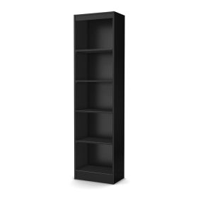 Bookcase, 5-Shelf Narrow Black Finish
