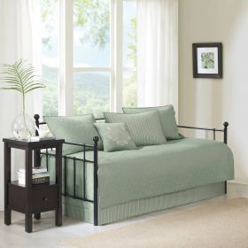 Daybed Cover,6-Piece Country Cottage Quilted Seafoam Green Reversible Set