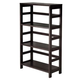 Bookcase, 3-Shelf Wooden Shelving Unit  in Espresso Finish