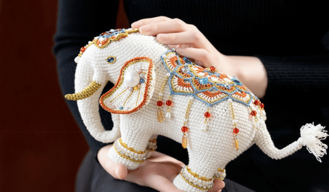 Prosperity Majestic Elephant Crochet Yarn Kit | Chinese Aesthetics Series