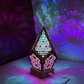 LED Geometric Star Projector Lamp, Colorful LED Desk Lamp, Tabletop Party Light, Mood Light