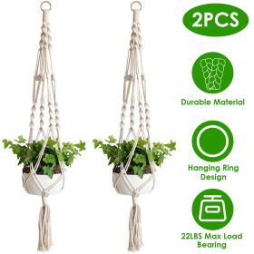 2Pcs Macramé Plant Hanger Flowerpot, 40 in Cotton Rope Macramé Plant Hangers