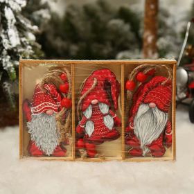 Christmas Gnomes Wooden Hanging Ornament, 9pcs