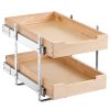 2 Tier Pull Out Cabinet Organizer, 14"W x 21"D Cabinet Drawer, Soft Close Slide out Shelf