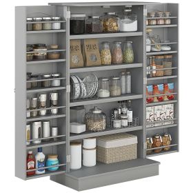 Kitchen Pantry Storage Modern 2-Door Cabinet 41"with 5-Tier Shelving
