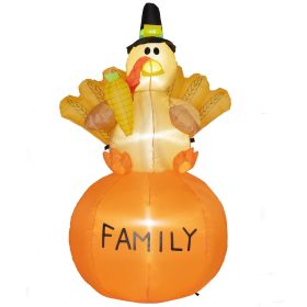 Inflatable Thanksgiving Turkey, Blow Up LED Display 4.9ft