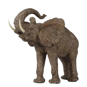 15x8x12" Polyresin Elephant Accent, Trumpeting