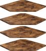 Floating Corner Shelves, Set of 4  Rustic Brown with hole for cables