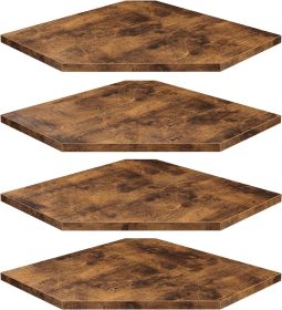 Floating Corner Shelves, Set of 4  Rustic Brown with hole for cables