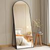 Arched Full Length Mirror, 71"x26" Aluminum Alloy Frame, Black