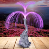 Solar-Powered Elephant Statue Fountain Light.  For outdoor decor