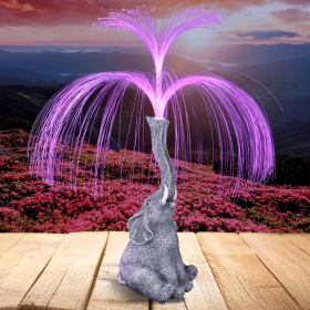 Solar-Powered Elephant Statue Fountain Light.  For outdoor decor
