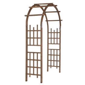 Wooden Garden Arbor, Wedding Arch Backdrop Stand for Ceremony, 7FT