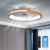 20 Inches Ceiling Fans with Lights and Remote Low Profile Flush Mount