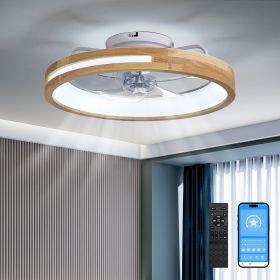 20 Inches Ceiling Fans with Lights and Remote Low Profile Flush Mount