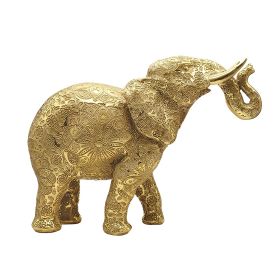 5.25"W Gold Elephant Figurine Home Decor Gift, Collectible