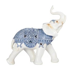 12.5"H Blue and White Thai Elephant Figurine Home Decor Gift