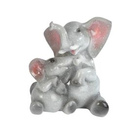 4"H Lovely Elephant Family Sitting Together Figurine Home Decor Gift