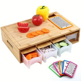 Bamboo Cutting Board with Food Containers