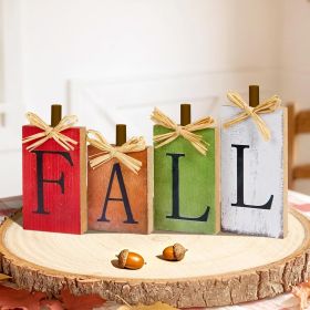 Fall Decoration Table Decor 4-PCS Vintage Wooden