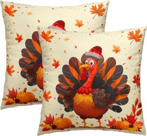 Thanksgiving Throw Pillow Covers 18x18 Set of 2 Thanksgiving Day Turkey Pillow Case