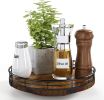 Farmhouse Oak  Lazy Susan Turntable Organizer