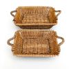 Willow Baskets for Countertop, Bread and Fruit – Set of 2 Woven Nesting Storage Baskets