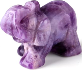 Amethyst Elephant Decor Statue Crystals Healing Stones Crystal Pocket Figurines Sculpture
