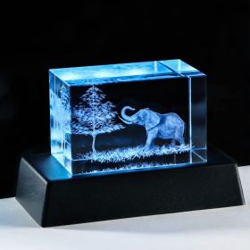 3D Crystal Elephant Decor Figurine