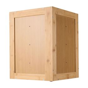 Bread Box, Double Layer Large Capacity Corner Bamboo Bread Storage Container