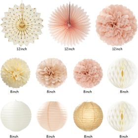 Champagne-Gold Beige Fall Boho Birthday Party Decorations 21pcs