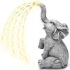 Outdoor Solar Garden Decor Elephant Statues, GIGALUMI