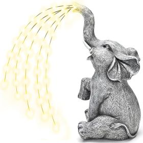 Outdoor Solar Garden Decor Elephant Statues, GIGALUMI