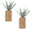 Wall Planter Vase with Artificial Eucalyptus, 2 pack