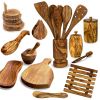 Mediterranean Olive Wood Ultimate Kitchen Collection - 25-Piece Luxury Handcrafted Accessories