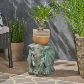 Elephant Garden Stool, Copper Patina