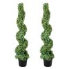Boxwood Tower Topiary Spiral Artificial Plant 122cm high,2 pcs.