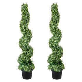 Boxwood Tower Topiary Spiral Artificial Plant 122cm high,2 pcs.