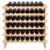 48 Bottle Stackable Modular Wine Rack, 6-Tier Solid Bamboo Wood Storage Racks